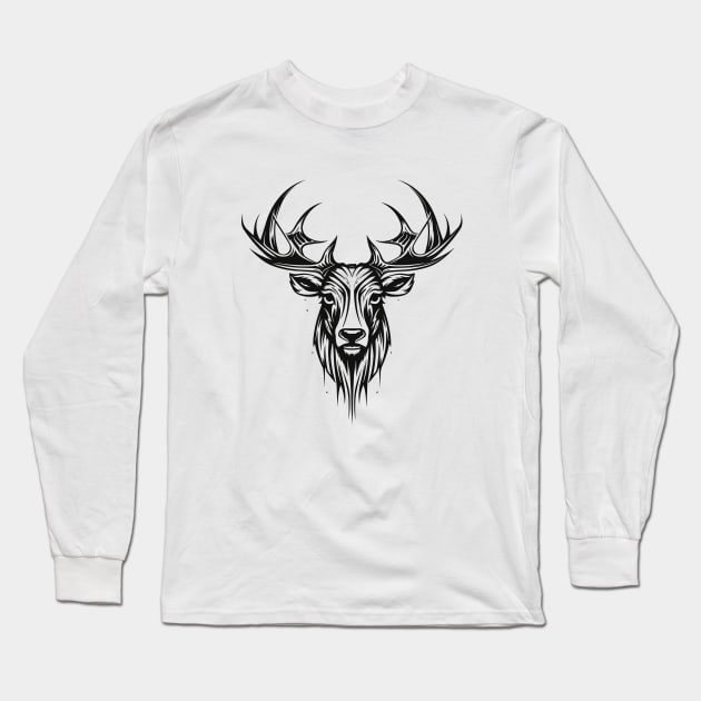 Moose Animal Freedom World Wildlife Wonder Vector Graphic Long Sleeve T-Shirt by Cubebox